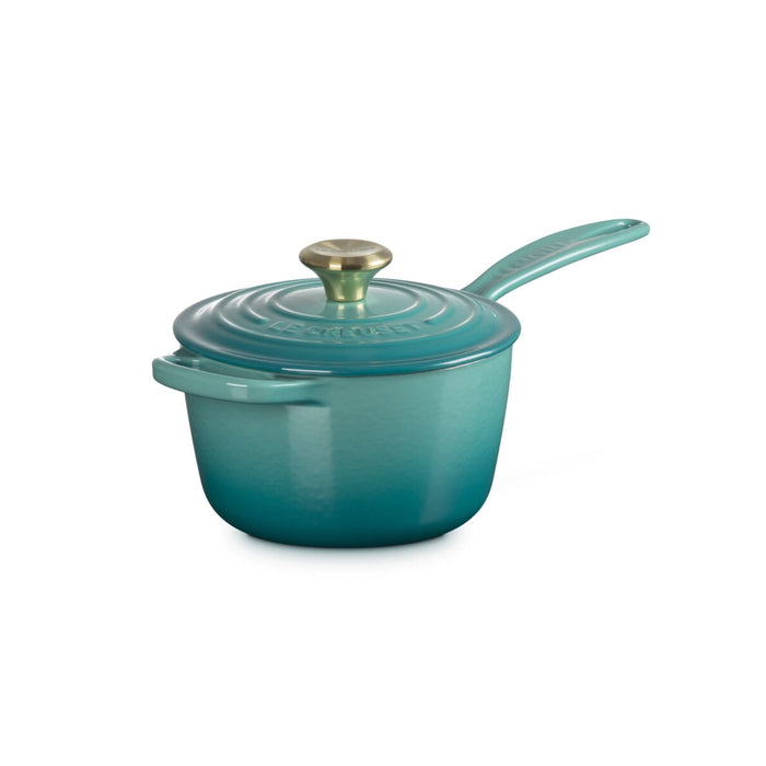 Le Creuset Enameled Cast Iron Signature 1.75 Quart Saucepan in Riviera
