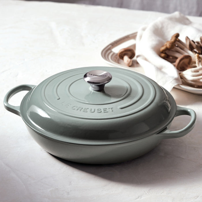 Le Creuset Enameled Cast Iron Signature 3 1/2 Quart Braiser in Sea Salt
