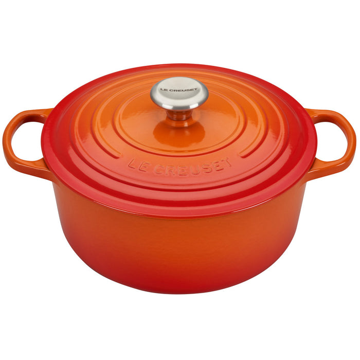 Le Creuset Enameled Cast Iron Signature 5 1/2 Quart Round Dutch Oven in Flame