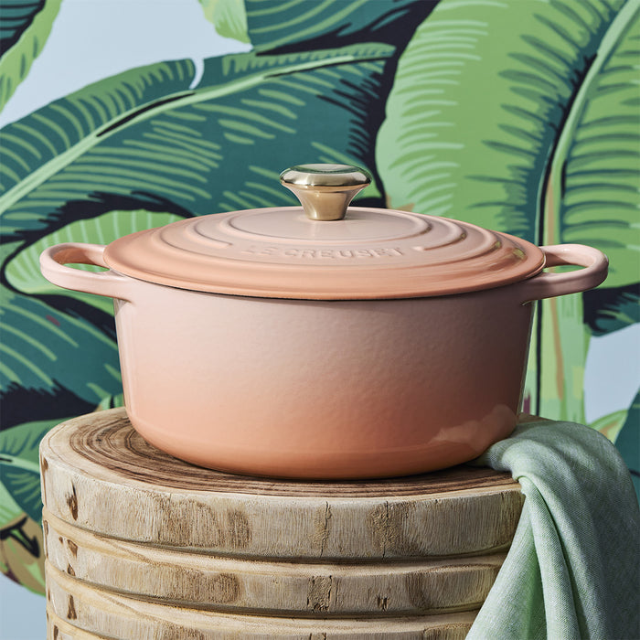 Le Creuset Enameled Cast Iron Signature 5 1/2 Quart Round Dutch Oven in Peche