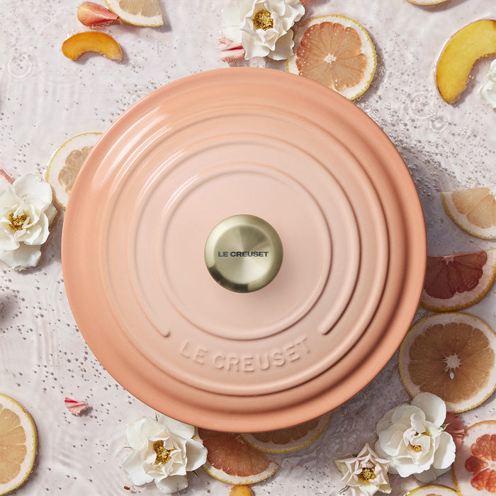 Le Creuset Enameled Cast Iron Signature 5 1/2 Quart Round Dutch Oven in Peche