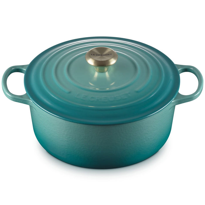 Le Creuset Enameled Cast Iron Signature 5 1/2 Quart Round Dutch Oven in Riviera