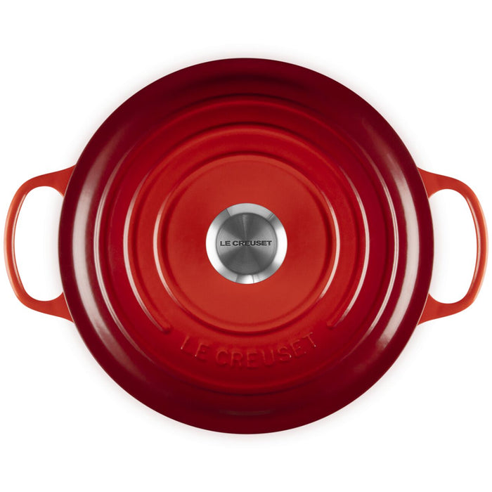 Le Creuset Enameled Cast Iron Signature 6 1/2  Quart Round Deep Oven in Cerise