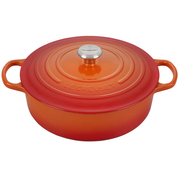 Le Creuset Enameled Cast Iron Signature 6.75 Quart Round Wide Oven in Flame
