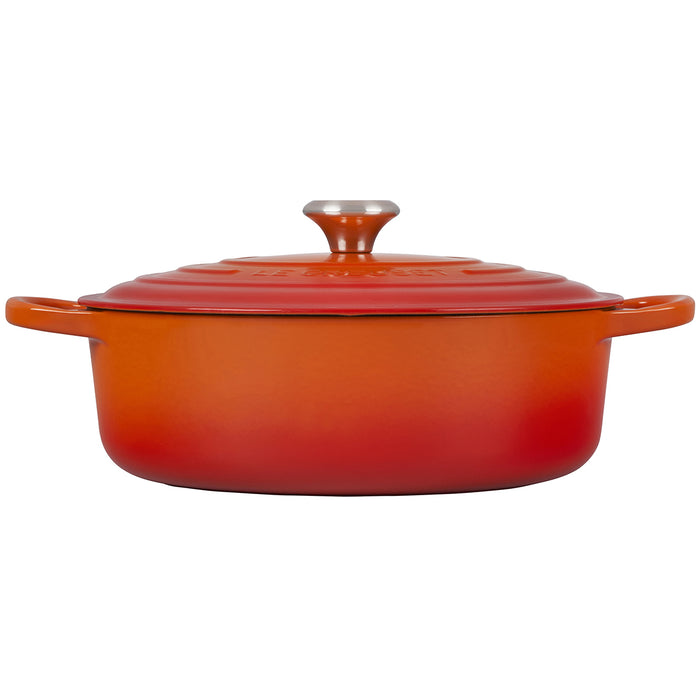 Le Creuset Enameled Cast Iron Signature 6.75 Quart Round Wide Oven in Flame
