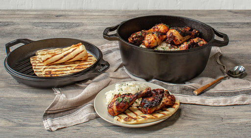 Lodge Chef Collection 6 Quart Cast Iron Double Dutch Oven