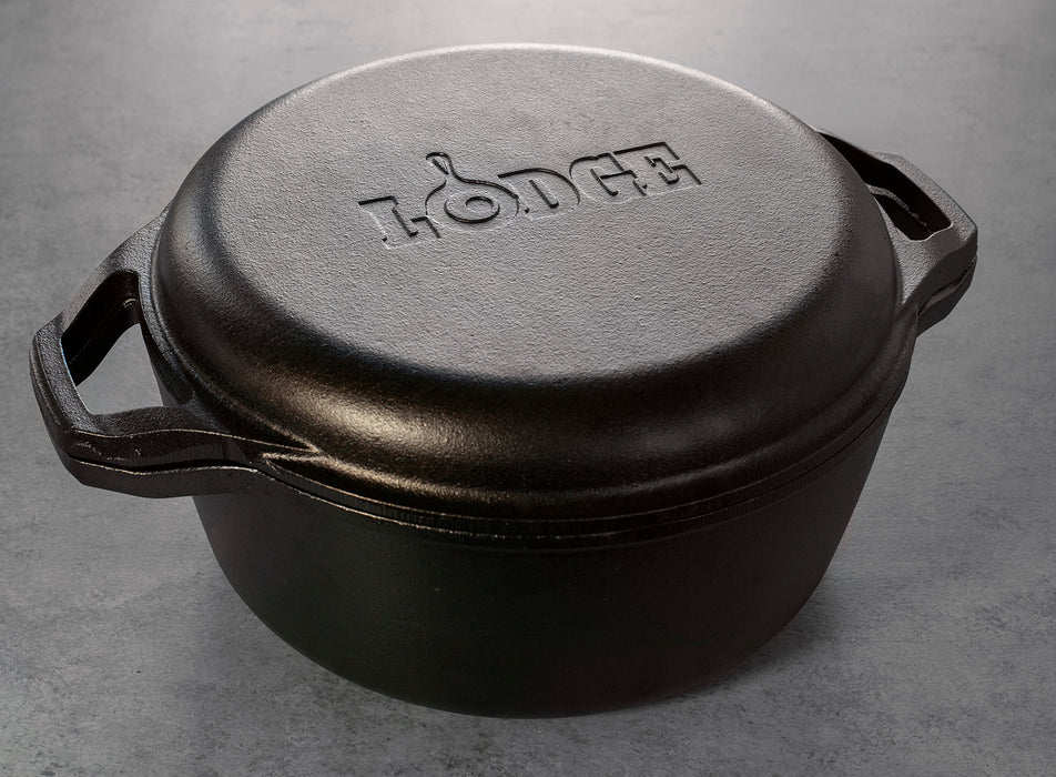 Lodge Chef Collection 6 Quart Cast Iron Double Dutch Oven