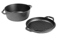 Lodge Chef Collection 6 Quart Cast Iron Double Dutch Oven