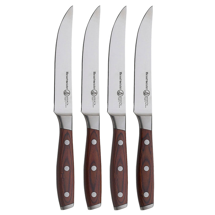 Messermeister Avanta Pakkawood 4 Piece Fine Edge Steak Knife Set