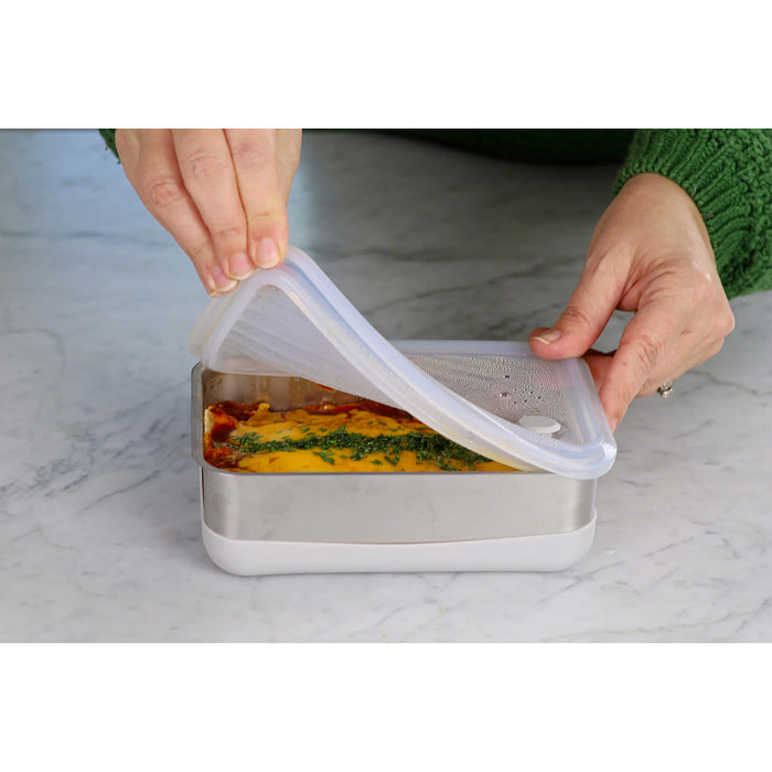 Microbox Microwavable Stainless Steel Container 3.5 Cup