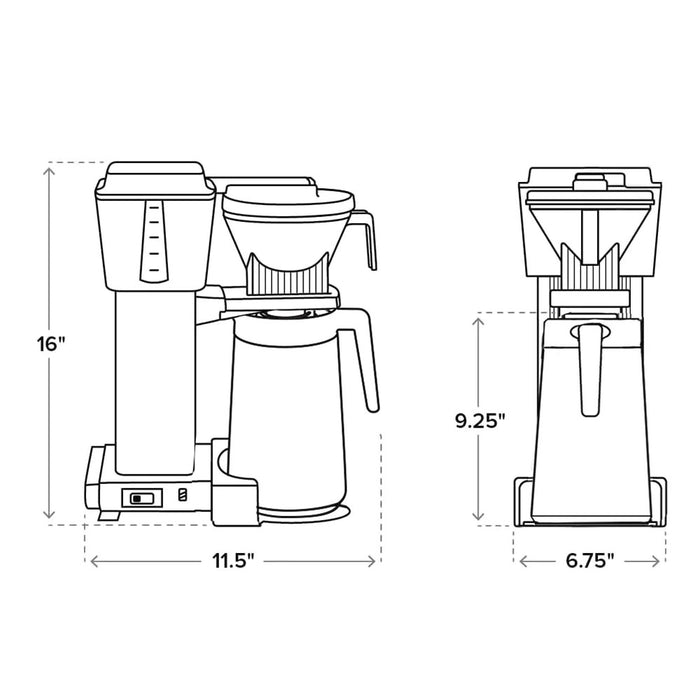 Moccamaster KBGT Thermal Carafe Coffee Maker in Polished Silver