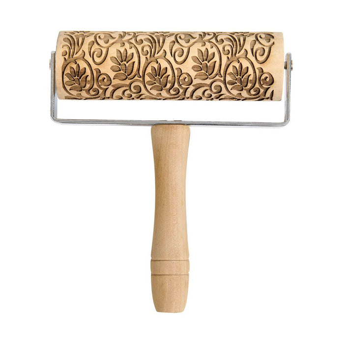 Mrs. Anderson's Baking Mini Embossing Rolling Pin Floral Scroll Design