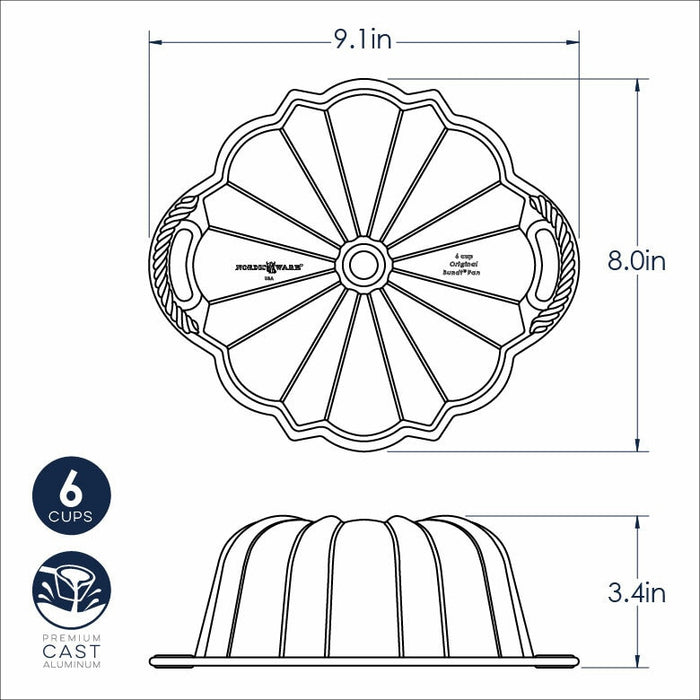 Nordic Ware 6 Cup Anniversary Bundt Pan