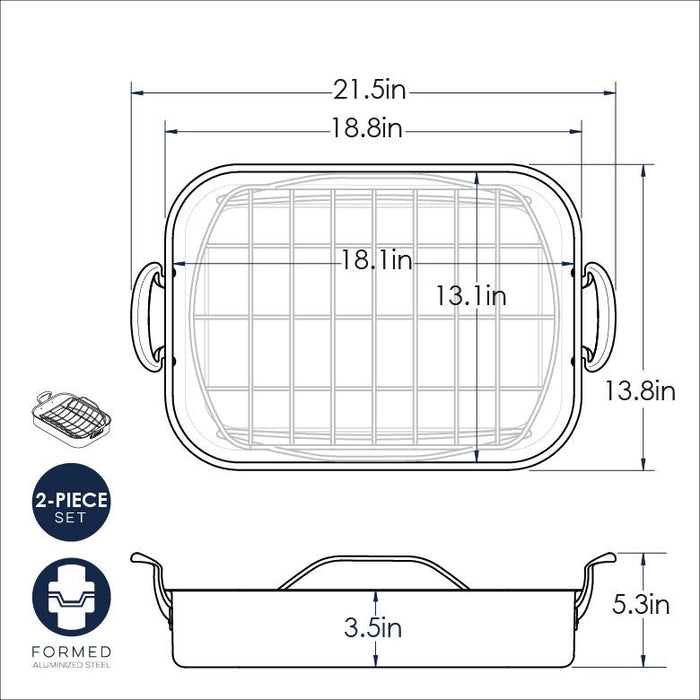 Nordic Ware Extra Large Copper Roaster with Rack