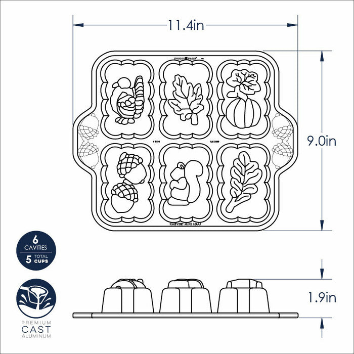 Nordic Ware Harvest Mini Loaf Pan