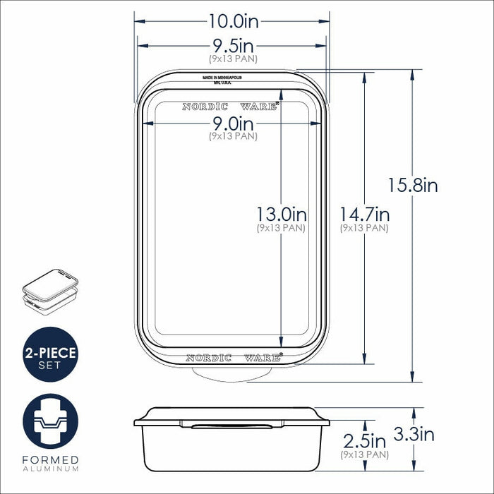 Nordic Ware Naturals Classic Metal Covered Baking Pan