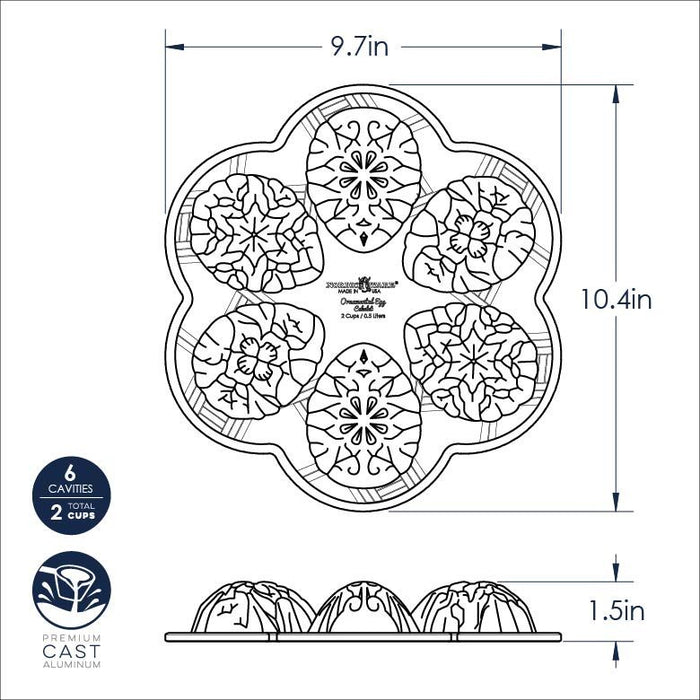 Nordic Ware Ornamental Egg Cakelet Pan