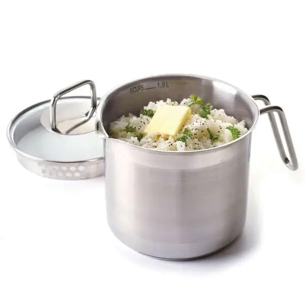 Norpro Stainless Steel 8 Cup Multi-Pot with Straining Lid