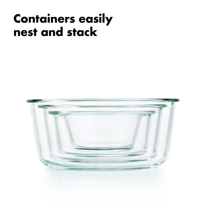 OXO Good Grips 8-Piece Smart Seal Glass Round Container Set