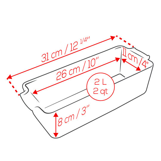Peugeot Appolia Ceramic Loaf Pan in Red