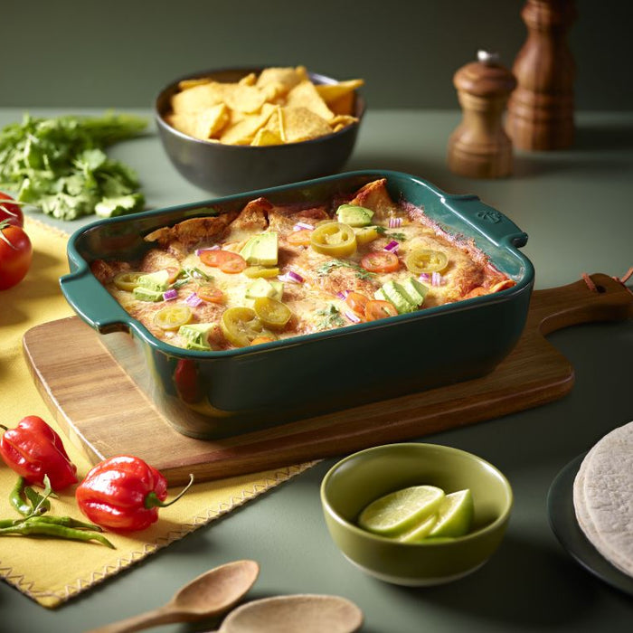 Peugeot Appolia Ceramic Rectangular Baker 13"  in Forest Green