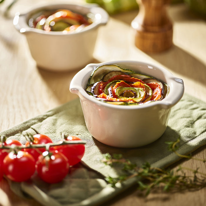 Peugeot Appolia Ceramic Set of 2 Ramekins in Ecru