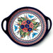 Polish Pottery 12.5" Round Stoneware Handled Platter Butterfy Merry Making