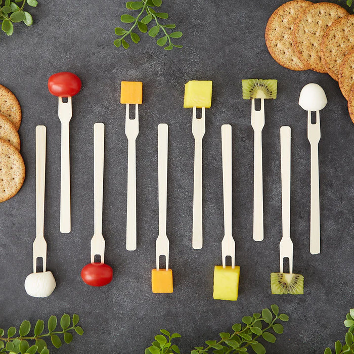 RSVP International 6" Bamboo Appetizer Forks - 50 Count