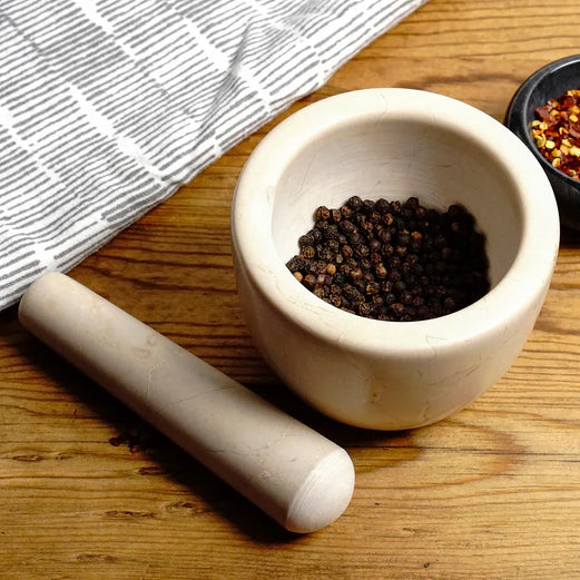 RSVP International Beige Marble Mortar & Pestle