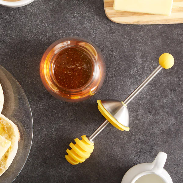 RSVP International Honey Jar With Silicone Dipper