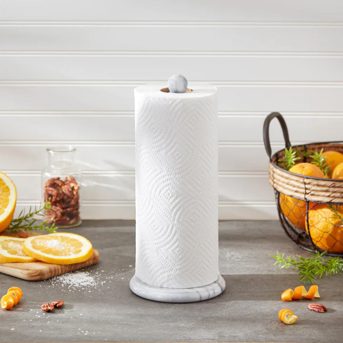 RSVP International White Marble Paper Towel Holder