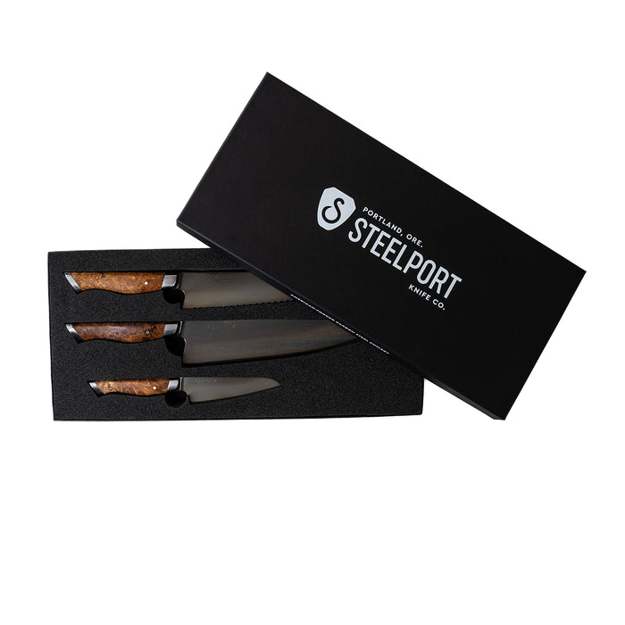 STEELPORT Carbon Steel 3 PC Essential Knife Set