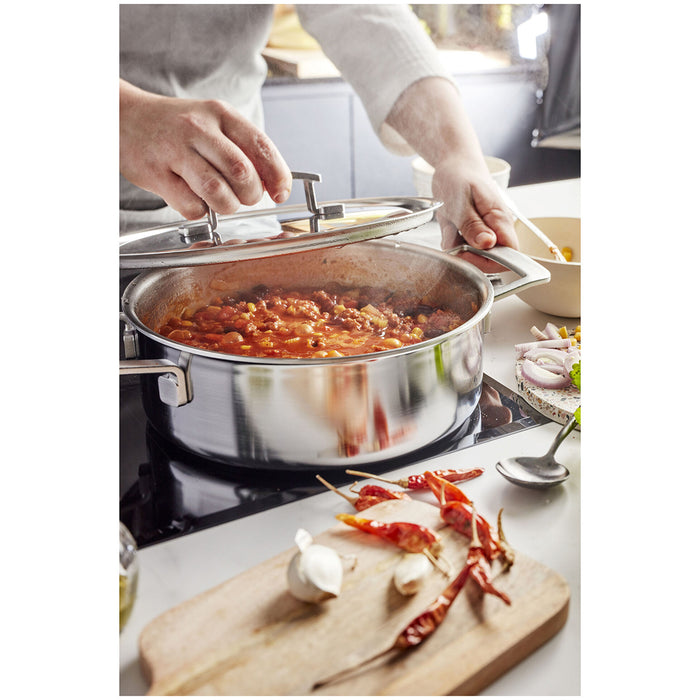 Demeyere Industry 5-Ply 4 Quart Stainless Steel Deep Saute Pan