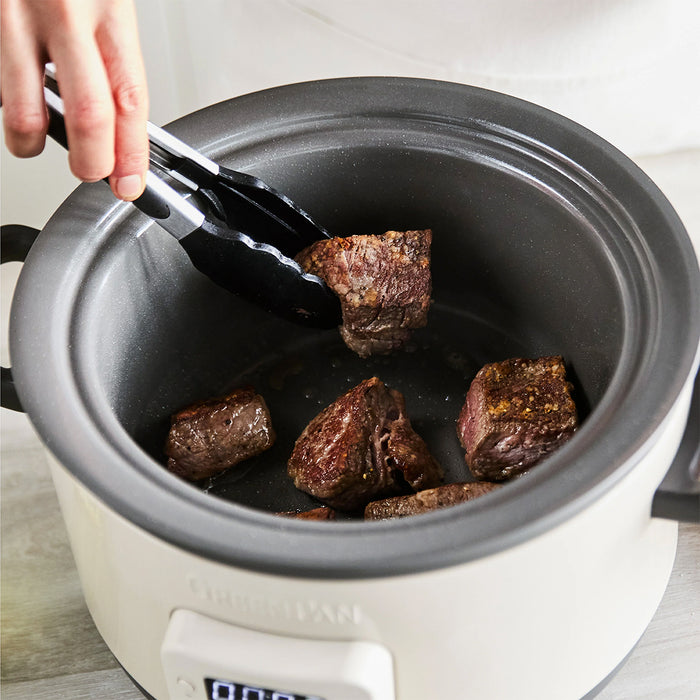 GreenPan Bistro 4 Quart Slow Cooker with In-Pot Browning in Macadamia
