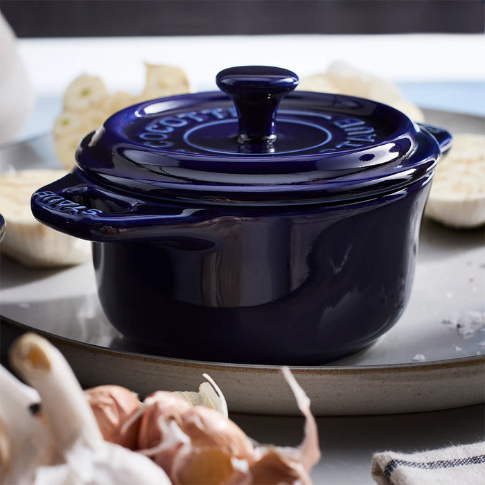 Staub Ceramic 3 Pc Mini Round Cocotte Set  in Dark Blue