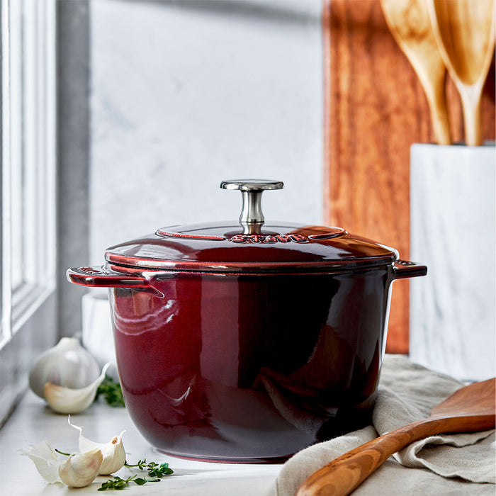 Staub Enameled Cast Iron 1.5 Qt Petite French Oven in Grenadine