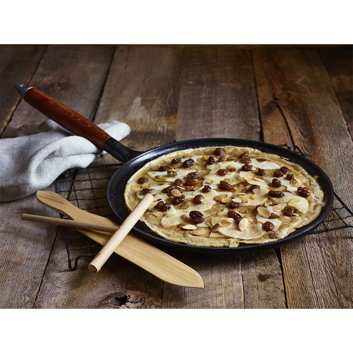 Staub Enameled Cast Iron 11" Crepe Pan with Spreader and Spatula