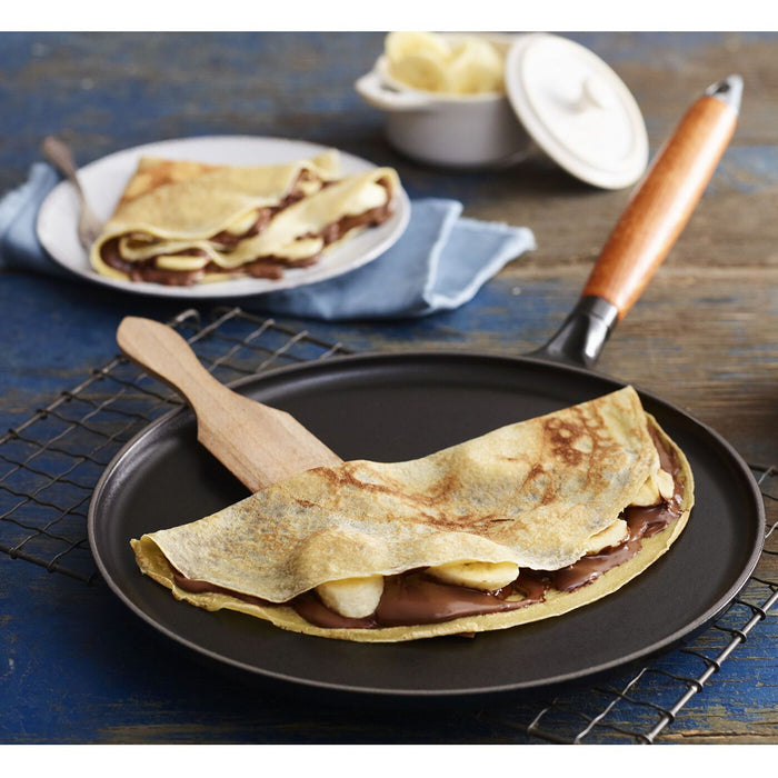 Staub Enameled Cast Iron 11" Crepe Pan with Spreader and Spatula