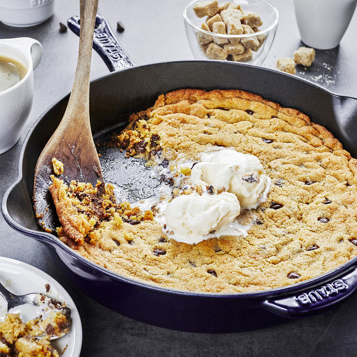 Staub Enameled Cast Iron 11"  Traditional Deep Skillet in Dark Blue