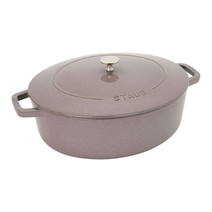 Staub Enameled Cast Iron 6.25 Quart Wide Oval Dutch Oven in Lilac