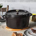 Staub Enameled Cast Iron 7 Quart Round Cocotte in Black Matte