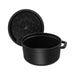 Staub Enameled Cast Iron 7 Quart Round Cocotte in Black Matte