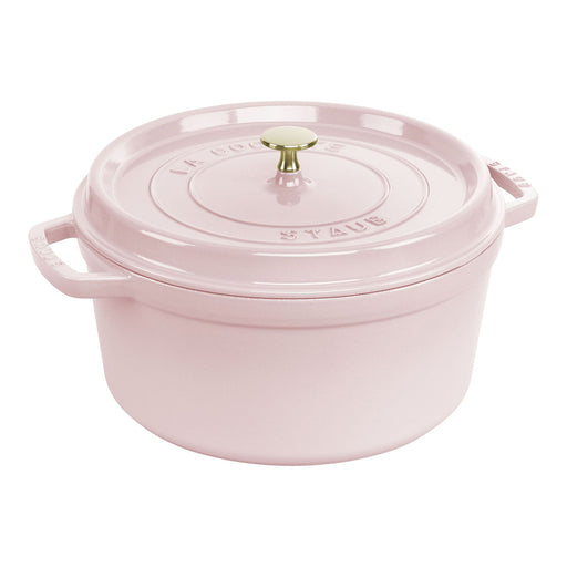 Staub Enameled Cast Iron 7 Quart Round Cocotte in Peony Pink