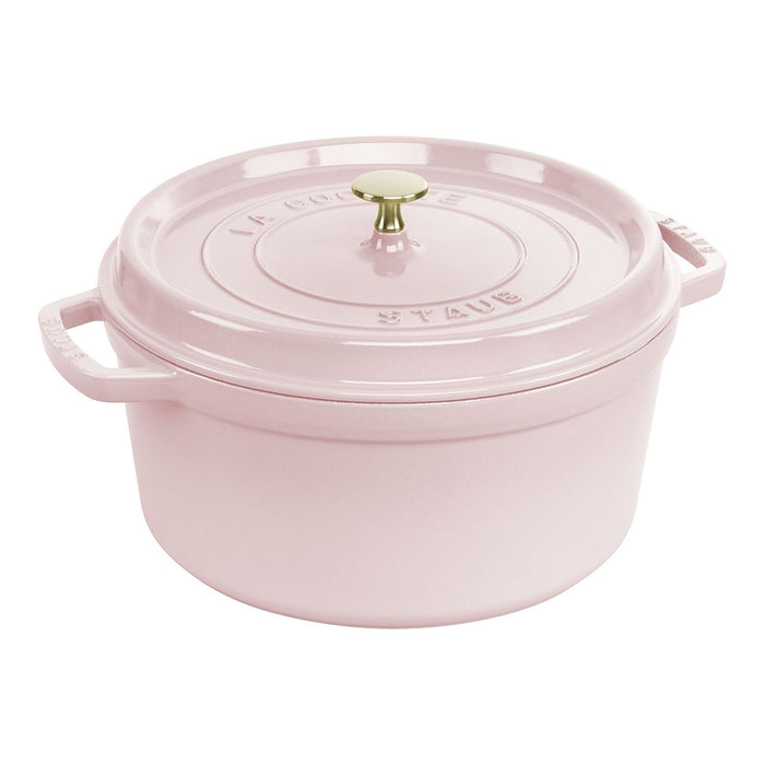 Staub Enameled Cast Iron 7 Quart Round Cocotte in Peony Pink