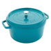 Staub Enameled Cast Iron 7 Quart Round Cocotte in Turquoise