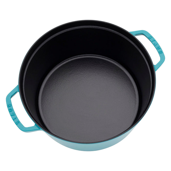 Staub Enameled Cast Iron 7 Quart Round Cocotte in Turquoise