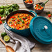 Staub Enameled Cast Iron 7 Quart Round Cocotte in Turquoise