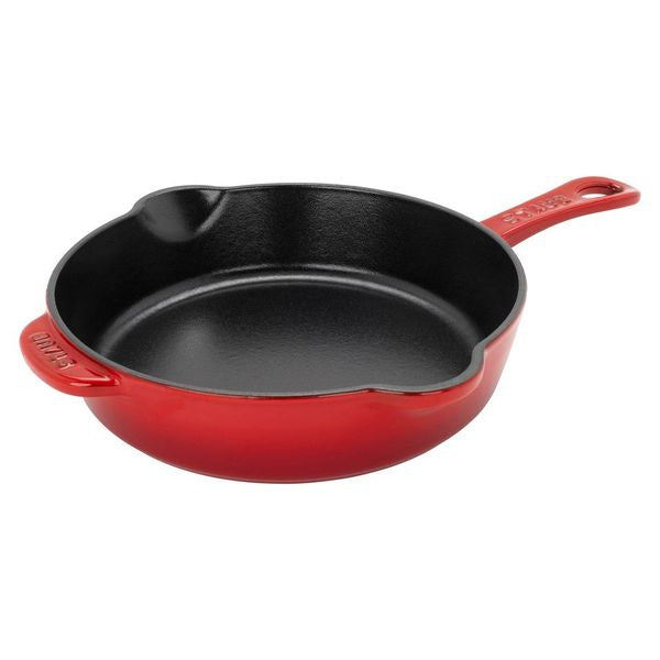 Staub Enameled Cast Iron 8.5" Traditional Deep Skillet in Cherry Red