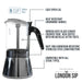 The London Sip Glass Stovetop Espresso Coffee Maker 9 Cup