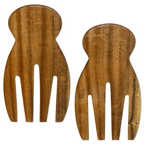 Totally Bamboo Home Acacia Wood Salad Hands Serving Set